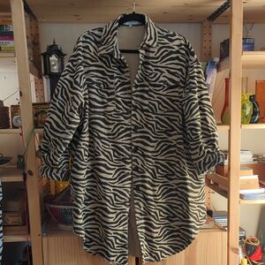 Red Sky Zebra Shacket